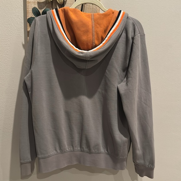 Psycho Bunny Zip up Gray Hoodie with Orange Accents size 4(small) pre owned - Picture 6 of 10